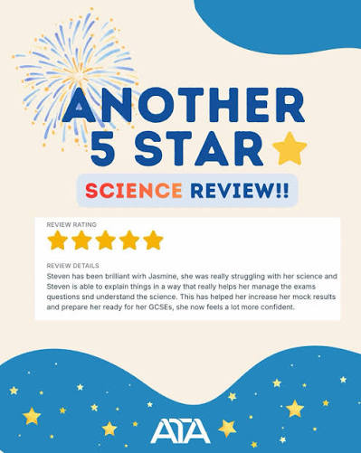 Another 5 star Science review for tutor Steven from a GCSE parent